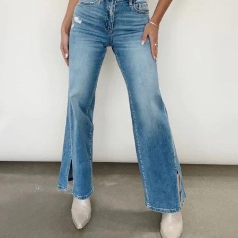 Lane 201 Vervet Vintage Flare Slit Denim